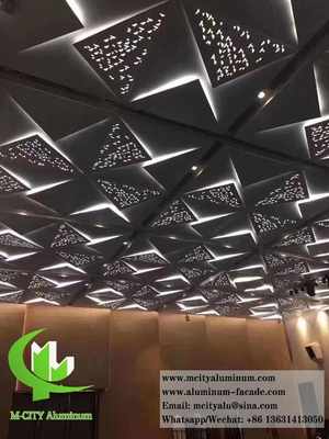 China 3D Metal Ceiling Aluminium Panels With Perforation Patterns Interior Ceiling Decoration supplier