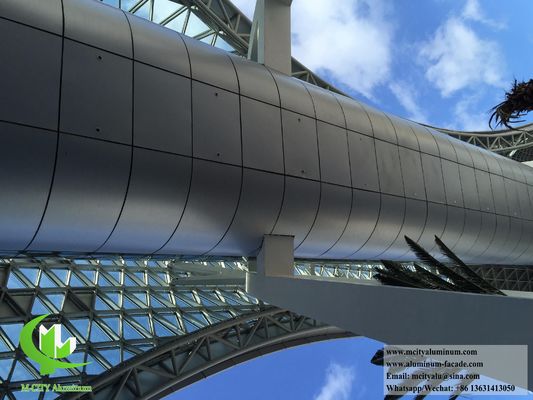 Perforated Curved Metal Facades Aluminum Cladding System PVDF Coating