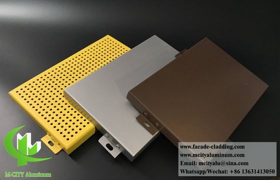 Powder Coated Perforated Aluminum Facade Panel with Custom RAL Colors and Laser Cut Design