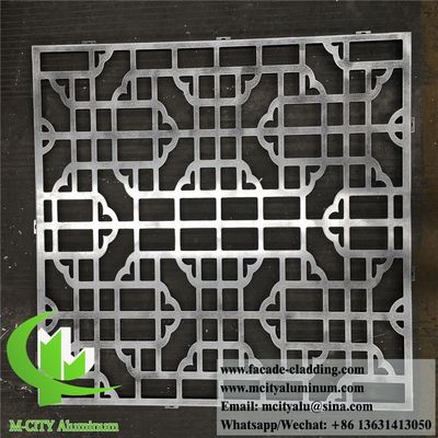 Good price Exterior Decorative Screens Metal Aluminum Powder Coated Sliver Color With Patterns online
