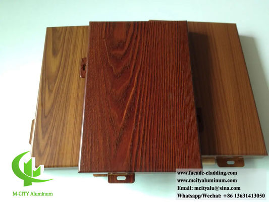 Good price Wood Grain Color Solid Aluminum Wall Cladding 3mm Thickness Powder Coated for Exterior Decoration online