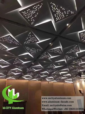 Good price 3D Metal Ceiling Aluminium Panels With Perforation Patterns Interior Ceiling Decoration online