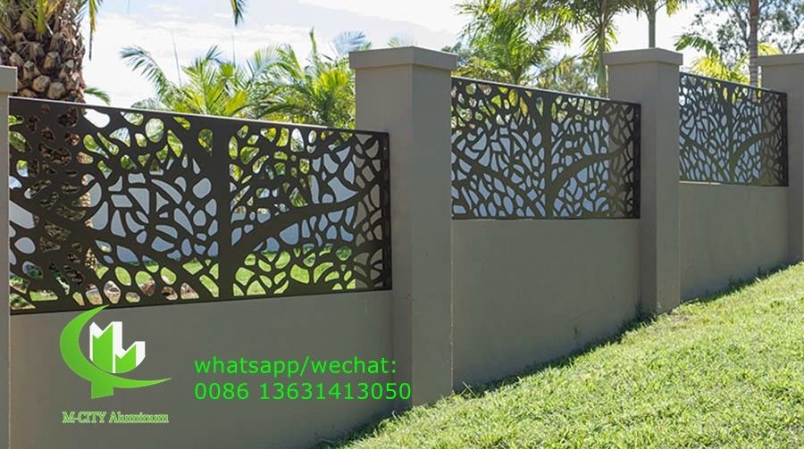 Aluminum laser cut panel sheet for fence decoration perforated wall panel