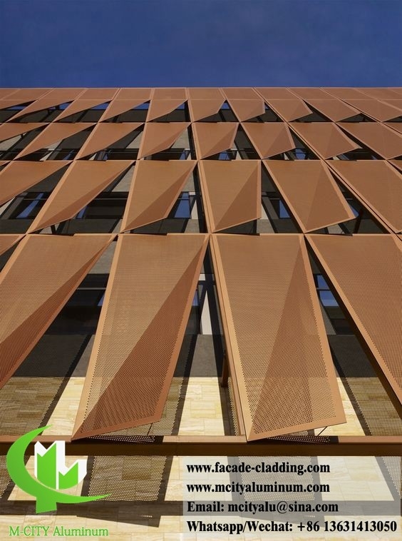 perforated metal sheet aluminium cladding facade panel 3mm thickness 1m