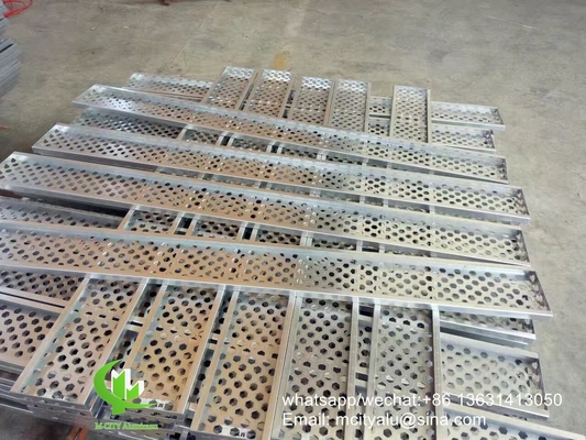 CNC laser cut perforated aluminum sheet metal facade cladding panel 2.5mm thickness for wall