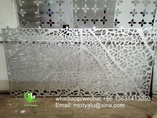 CNC laser cut perforated aluminum sheet metal facade cladding panel 2.5mm thickness for wall
