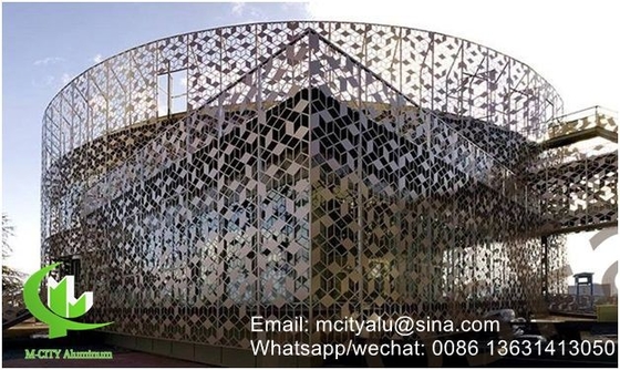 Aluminum perforated panel for curtain wall facade cladding wall panel with 2mm thickness perforated screen supplier