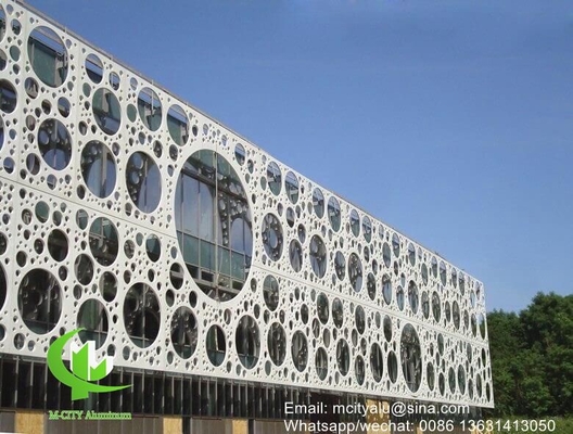 Aluminum perforated panel for curtain wall facade cladding wall panel with 2mm thickness perforated screen supplier