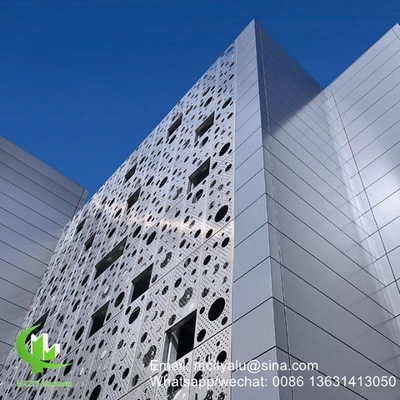 Aluminum perforated decorative panel for curtain wall facade cladding wall panel with 3mm thickness perforated screen supplier