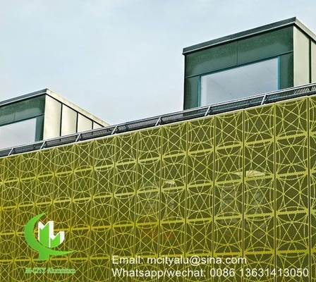 Laser cutting Aluminum perforated panel for curtain wall facade cladding wall panel with 2mm thickness perforated screen