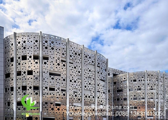 Aluminum perforated decorative panel for curtain wall facade cladding wall panel with 2mm thickness perforated screen