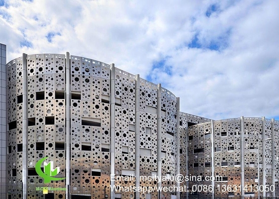 Aluminum perforated decorative panel for curtain wall facade cladding wall panel with 2mm thickness perforated screen supplier