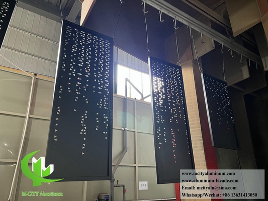 Architectural Metal Screen Aluminum Sheet With Frame Hollow Design With LED Light