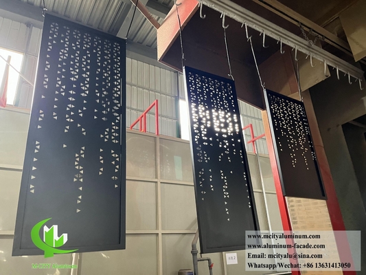 Architectural Metal Screen Aluminum Sheet With Frame Hollow Design With LED Light