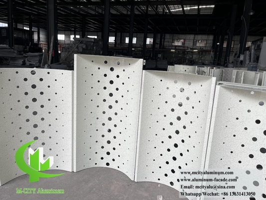 Golden color metal cladding solid aluminum panel with perforation pattern