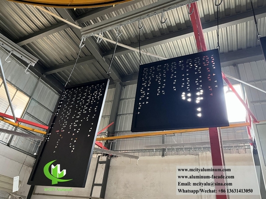Architectural Metal Screen Aluminum Sheet With Frame Hollow Design With LED Light