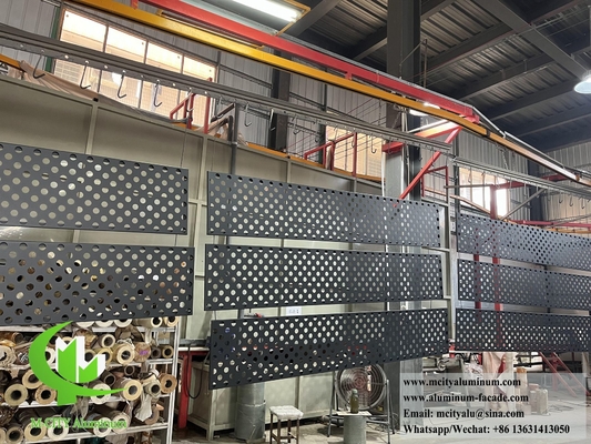 Golden color metal cladding solid aluminum panel with perforation pattern
