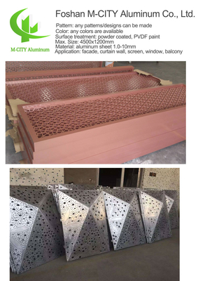 Aluminum perforated decorative panel for curtain wall facade cladding wall panel with 3mm thickness perforated screen supplier