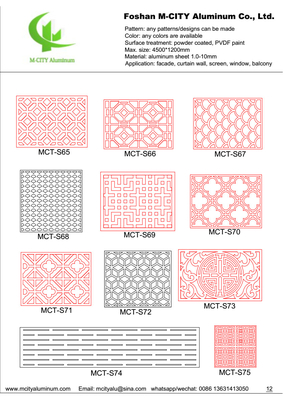 Aluminum perforated decorative panel for curtain wall facade cladding wall panel with 2mm thickness perforated screen