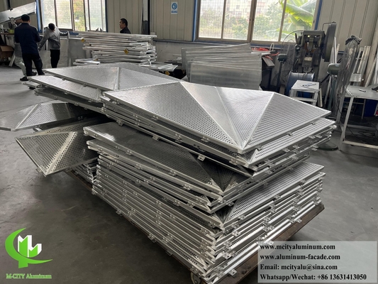 Triangle 3D Metal Wall Cladding Aluminum Screen Facade System