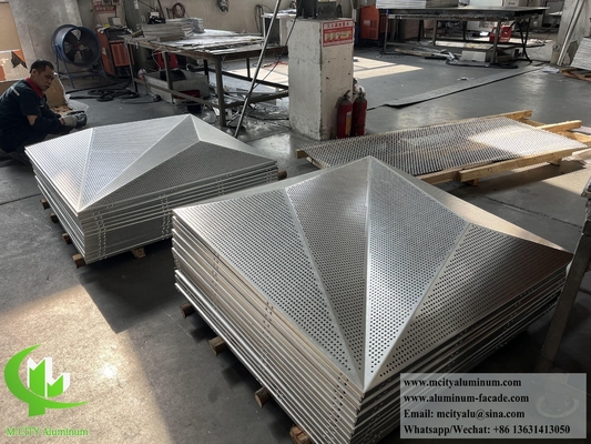 Triangle 3D Metal Wall Cladding Aluminum Screen Facade System