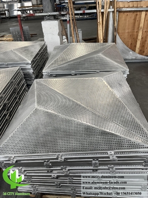 Exterior Cladding Aluminum Metal Screen PVDF Facade System 3D Shape