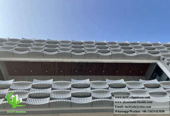 Exterior Cladding Aluminum Metal Screen PVDF Facade System 3D Shape