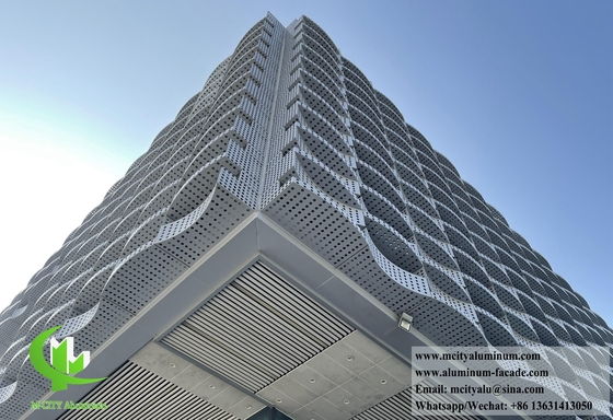 Exterior Cladding Aluminum Metal Screen PVDF Facade System 3D Shape
