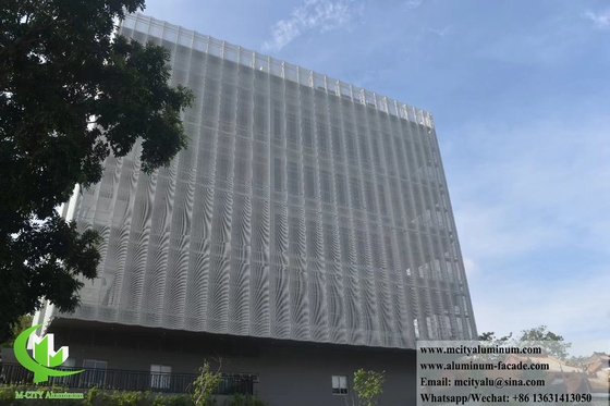 Perforated Curved Metal Facades Aluminum Cladding System PVDF Coating supplier