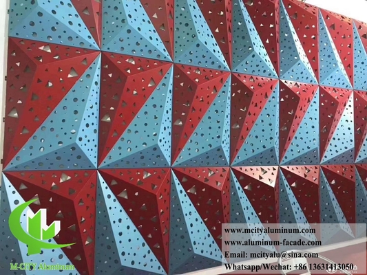 3D aluminum cladding perforated facades  metal facades system supplier