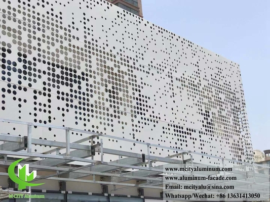CNC Perforating Metal Screen Aluminium Cladding Outdoor Use PVDF Coating Customized Panel