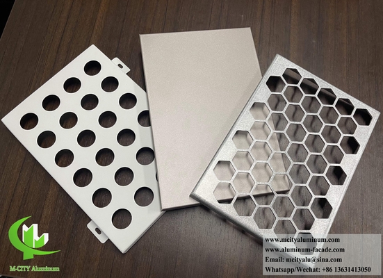 CNC Perforating Metal Screen Aluminium Cladding Outdoor Use PVDF Coating Customized Panel