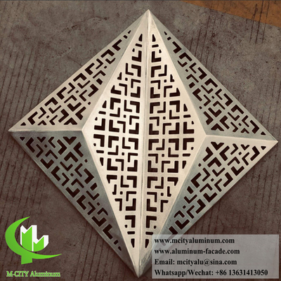3D Metal Cladding Aluminium Panels With CNC Cutting Patterns Exterior Decoration