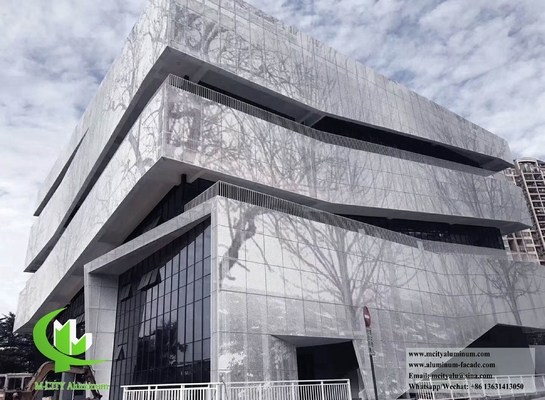 Solid Aluminum Metal Facade Panel With Perforation Pattern For Building Wall Cladding Decoration