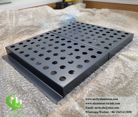 Solid Aluminum Metal Facade Panel With Perforation Pattern For Building Wall Cladding Decoration