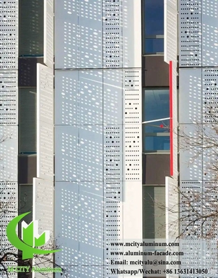 Laser Cut Metal Screen Aluminum Column Cladding With LED Light