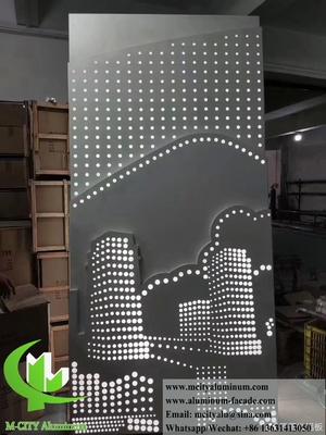 Laser Cut Metal Screen Aluminum Column Cladding With LED Light