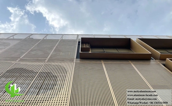 Solid Aluminum Cladding Panels With Perforation Patterns PVDF Coating