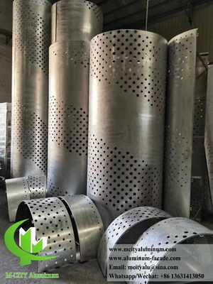 Metal Cladding Column Screen Panel With Perforation Pattern Aluminum Sheet