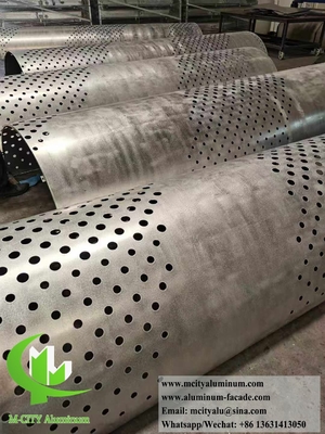 Metal Cladding Column Screen Panel With Perforation Pattern Aluminum Sheet