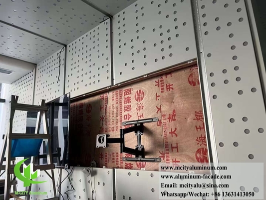 Solid Aluminum Cladding Panels With Perforation Patterns PVDF Coating