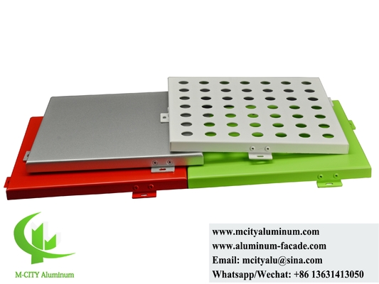 Solid Aluminum Cladding Panels With Perforation Patterns PVDF Coating