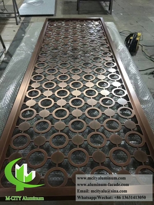 10mm Metal Partition With Frame Aluminum Screen With Laser Cut Pattern