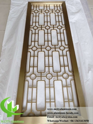10mm Metal Partition With Frame Aluminum Screen With Laser Cut Pattern