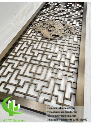 10mm Metal Partition With Frame Aluminum Screen With Laser Cut Pattern