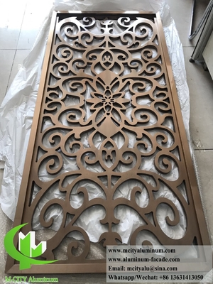 Laser Cut Aluminum Screen Metal Partition Engraving Pattern 10mm Thickness