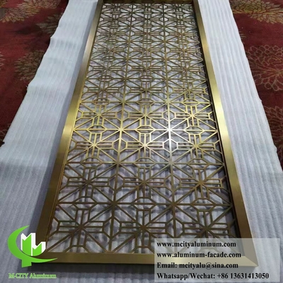 Laser Cut Aluminum Screen Metal Partition Engraving Pattern 10mm Thickness