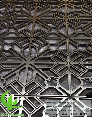 Laser Cut Aluminum Screen Metal Partition Engraving Pattern 10mm Thickness