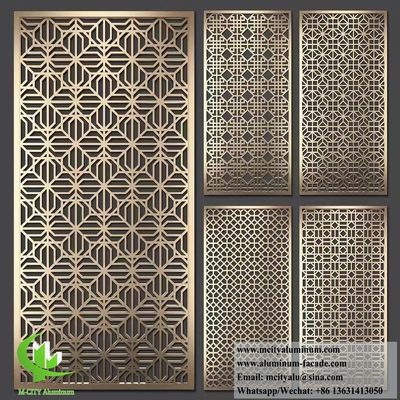 Laser Cut Metal Screen  With Motif Pattern Aluminum 10mm