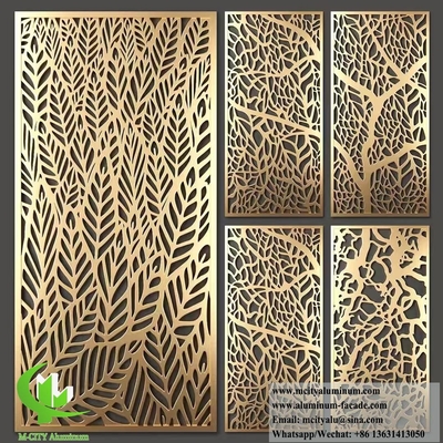 Laser Cut Aluminum Screen Metal Partition Engraving Pattern 10mm Thickness